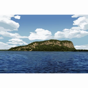 Mount Kineo - Moosehead Lake - Maine - Graphic Art Print