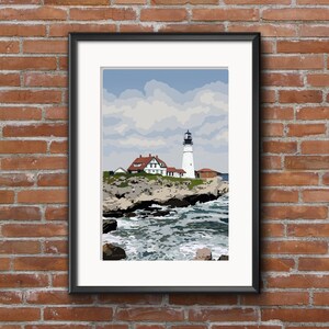 Portland Head Light - Maine - Lighthouse Art - Graphic Art Print - Etsy