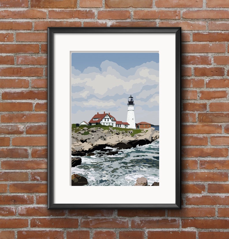 Portland Head Light - Maine - Lighthouse Art - Graphic Art Print - Etsy