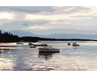 Port Clyde - Maine - Graphic Art Print