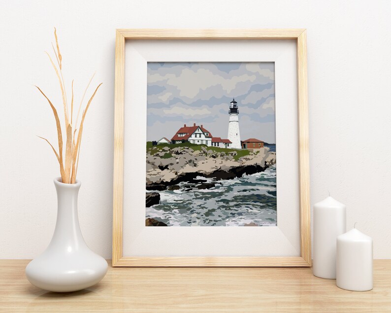 Portland Head Light - Maine - Lighthouse Art - Graphic Art Print - Etsy