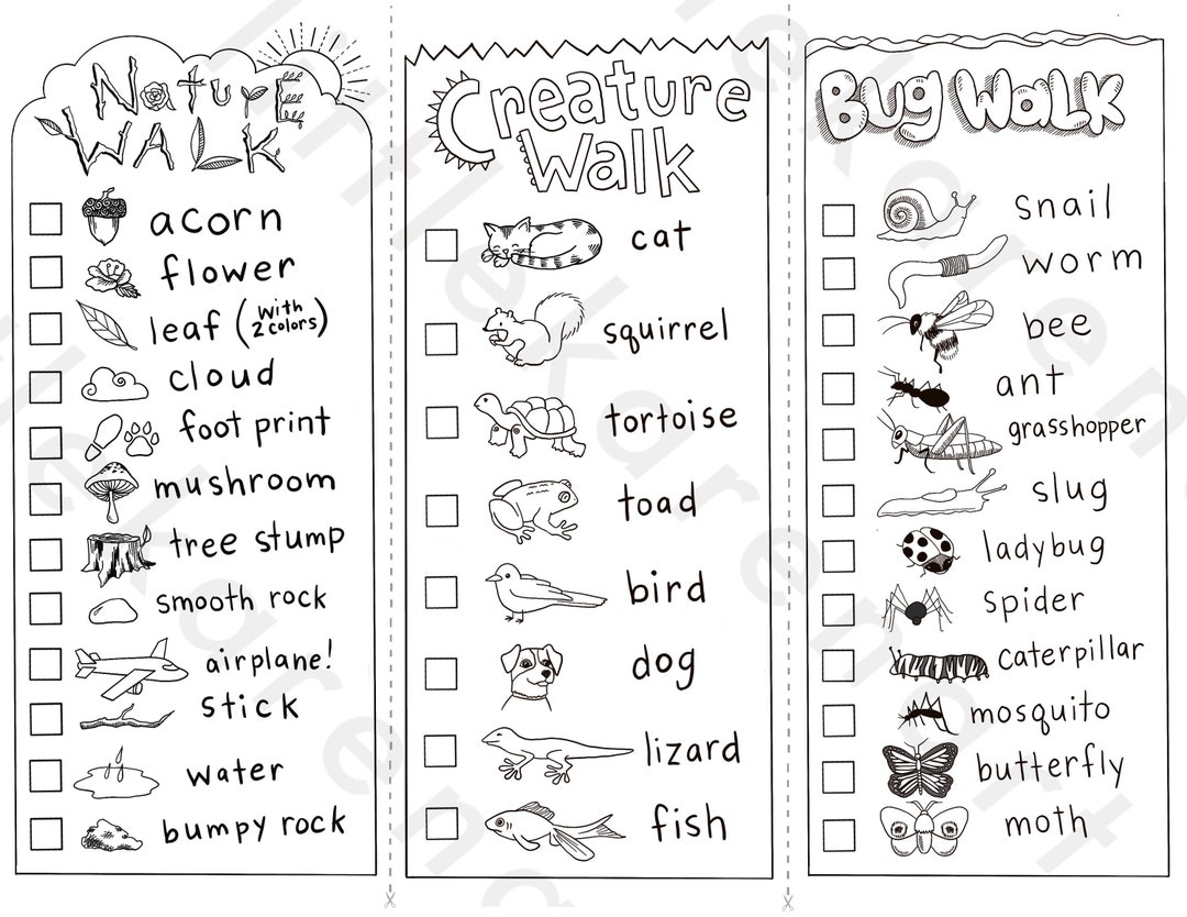 Walk & Find Activity Pages! - Etsy