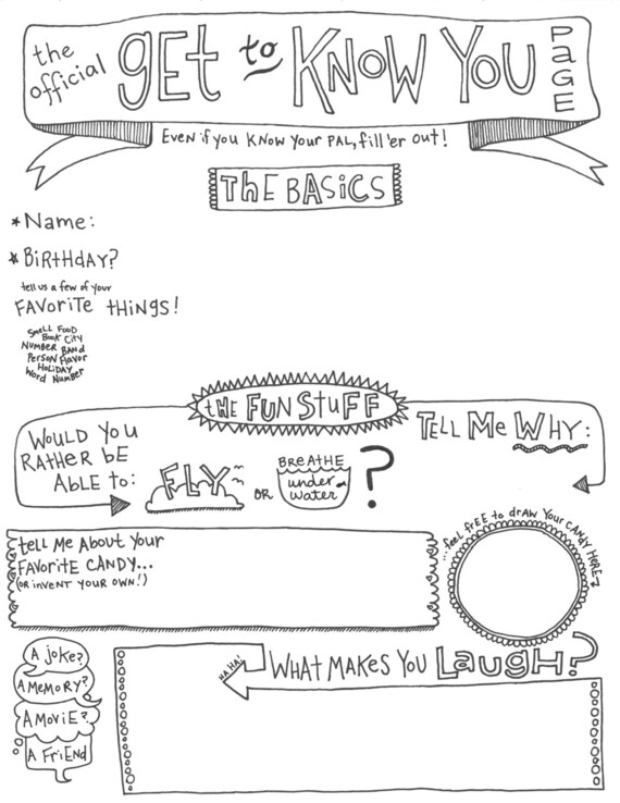 Pen Pal Activity Pages Etsy