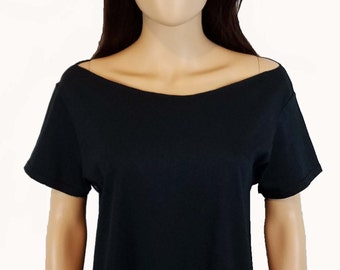 plain black bardot top