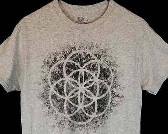 Painted Seed of Life T Shirt / Sacred Geometry Seed of Life Top