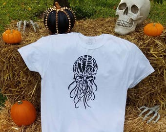 Cthulhu Hand Painted T Shirt / Halloween Cthulhu Tee