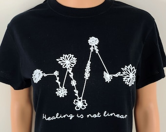 Healing Is Not Linear T Shirt / Mental Health Grief Tee / Depression PTSD Anxiety Shirts