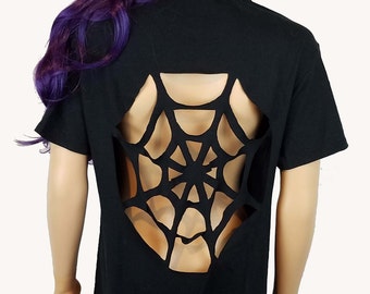 Spiderweb Cutout T Shirt / Spiderweb Cut Out Shirt / Spiderweb Shirt / Pastel Goth Shirt / Gothic Clothes / Spider Web Tee / Spider Shirt