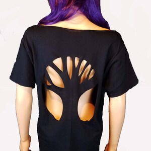 Off the Shoulder Cut Out Tree of Life T Shirt / Boho Hippie Top / Tree of Life Shirt / Grounding Shirt / Off the Shoulder Tops / Gaia Shirt