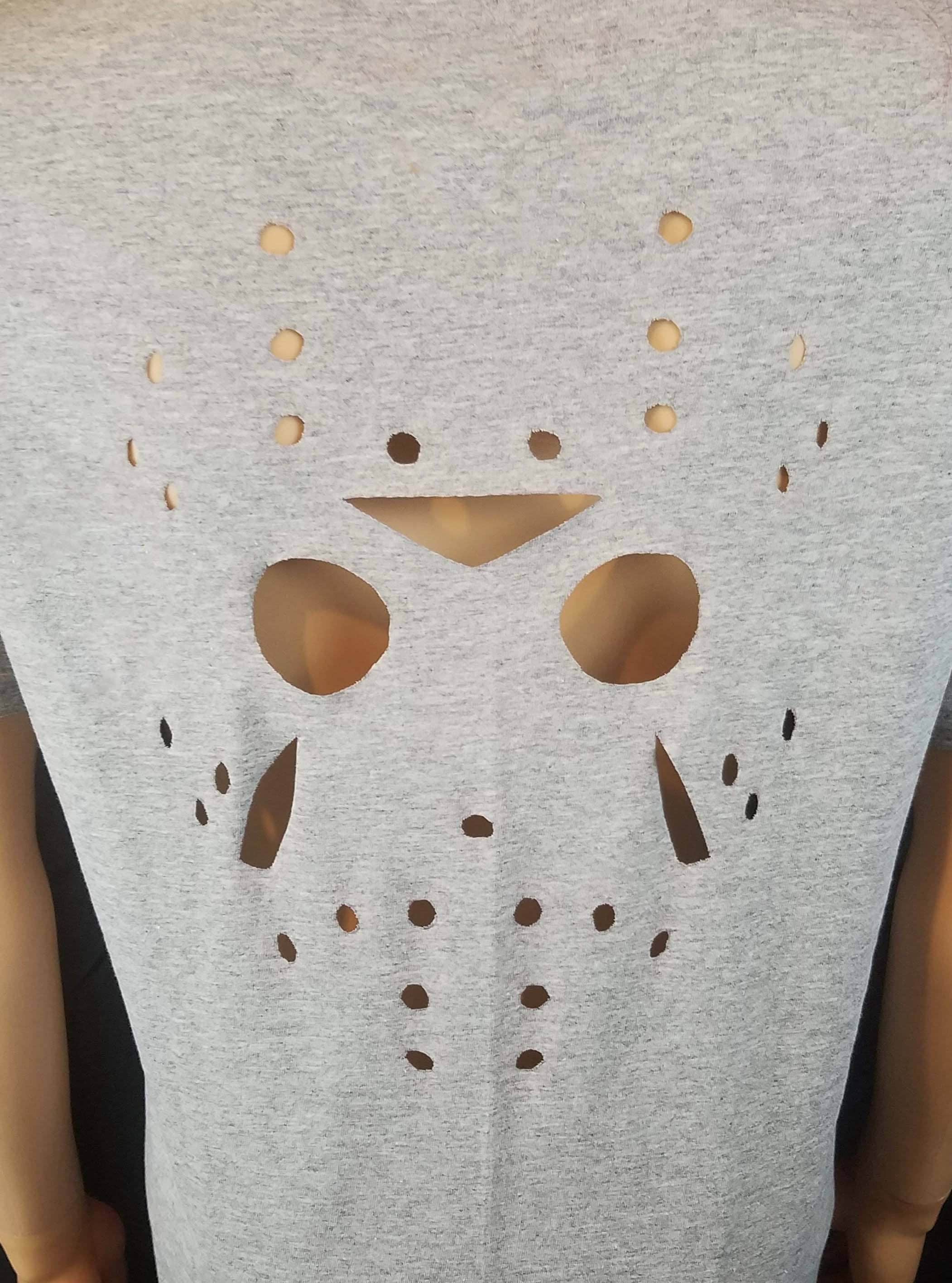 Jason Voorhees Inspired Cutout T Shirt / Halloween Cut Out | Etsy