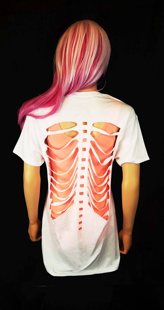 Rib Cage Cut Out Shirt / Pastel Goth 