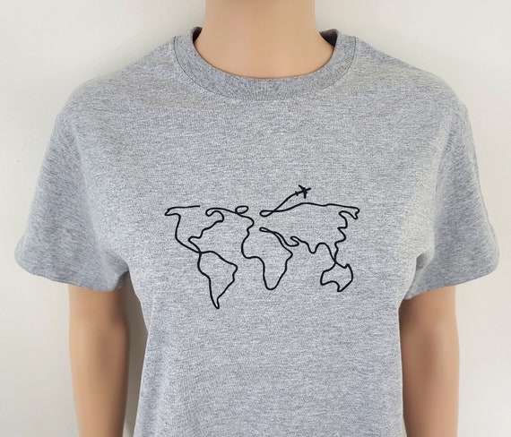 Minimalist Airplane Travel T Shirt / Travel Enthusiast Tees / Wanderlust Shirts / Travel the World Shirt