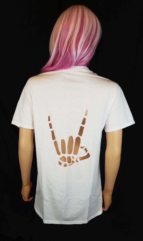 skeleton cut out shirt