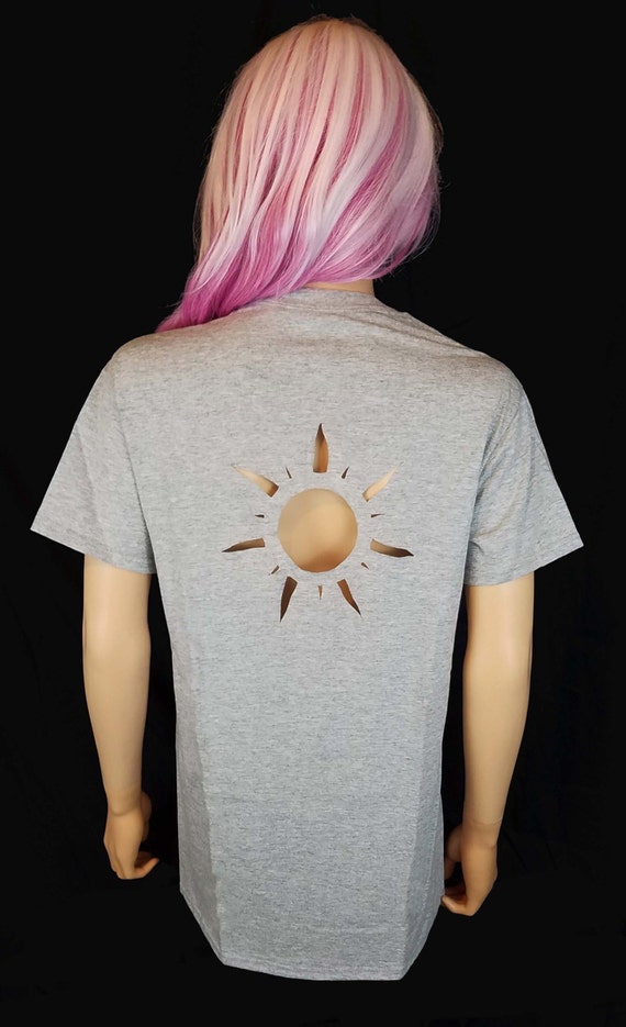 Sonne Ausschnitt T Shirt Hippie Cut Out Top Etsy