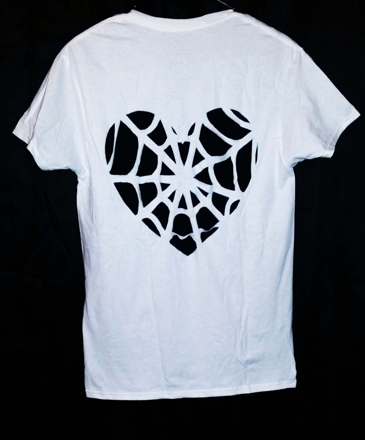 Spiderweb Heart Cutout T Shirt / Creepy Cute Spider Web Tee - Etsy