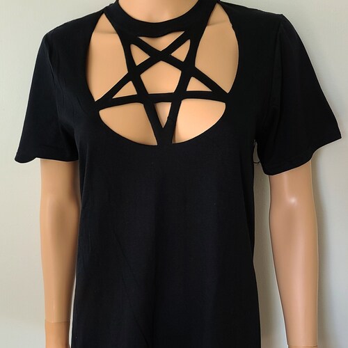 front triangle cut out shirt