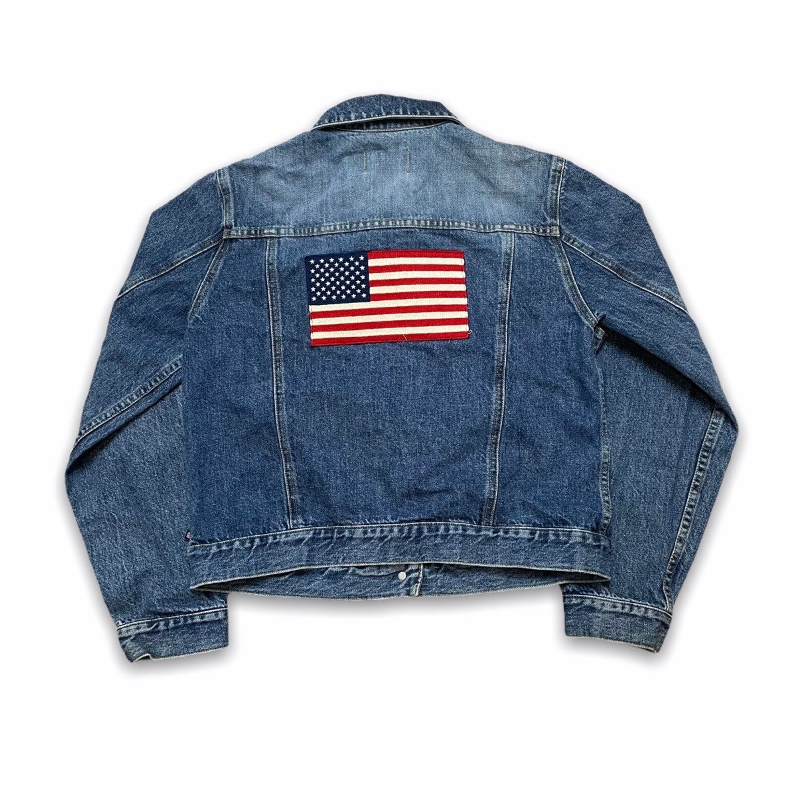 Vintage Polo Ralph Lauren USA Flag Denim Jacket | Etsy