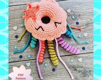 CROCHET PATTERN Doughnut Buddy Jellyfish PDF Crochet Pattern with instant download