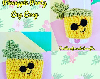 CROCHET PATTERN Pineapple Party Cup Cosy PDF Crochet Pattern with instant download