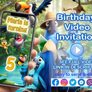 Rio Birthday Video Invitation - Birthday Celebration, Rio Party Invitation