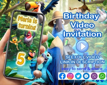 Rio Birthday Video Invitation - Birthday Celebration, Rio Party Invitation