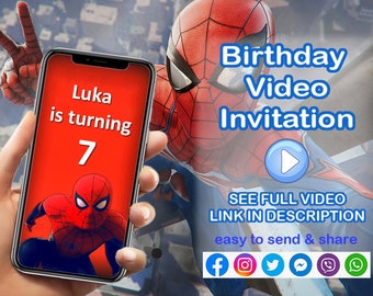 Spiderman Birthday Video Invitation
