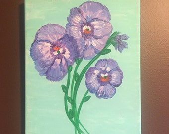 Purple Pansies Canvas