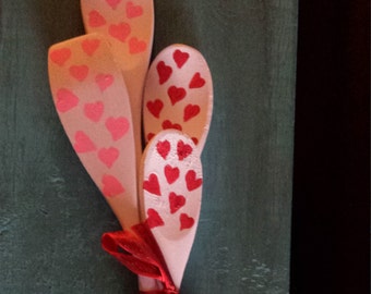 Valentine's Day Hearts Wooden Spoons