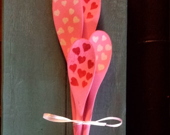 Valentine's Day Hearts Wooden Spoons