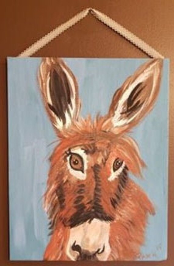 Donkey Canvas Etsy