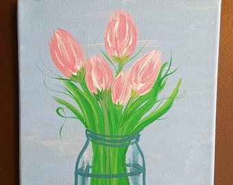 Pink Flowers Canvas