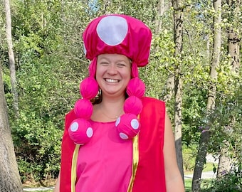 Cappello da Toadette + Toad: berretto in cotone cucito, SOLO CAPPELLO a forma di fungo di Super Mario Bros.