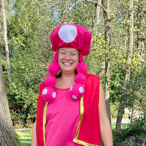 Hat Only for Toad + Toadette costume from Super Mario- many colors for children adult- no hot glue used on mushroom cap- light + comfortable