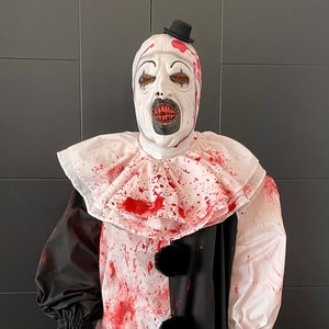 Terrifier, Art the Clown Costume Chucky Horror Zombie Joker bloody scary- crafted quality cotton fabric- child adult plus size men women
