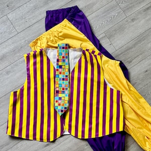 Costume Vest, Tie Bowtie for child men women adult plus size Easter Bunny Jester Clown Halloween Festival LGBTQ Circus theme birthday party