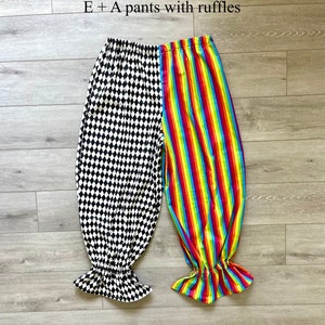 Carnival Festival Pants + Shorts Clown Circus Jester Costume for adult children baby rainbow gay pride black white red- plus size men/ women