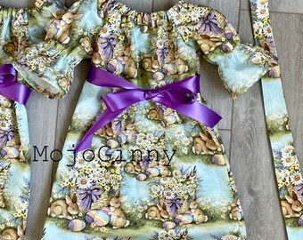 Easter Dress all sizes for girl baby and women- matching family items available- necktie vest father son boy kids children