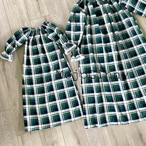 tragedie Hong Kong berømt Pajamas Nightgown in Green Navy Plaid Flannel Christmas Pant | Etsy