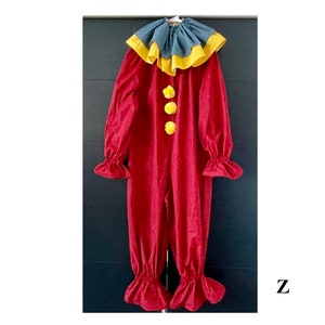 Clown Costume handmade upon order- Vintage old distressed classic- adult plus size women men girl baby boy Halloween Circus birthday party