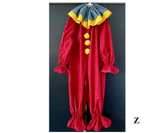 Clown Costume handmade upon order- Vintage old distressed classic- adult plus size women men girl baby boy Halloween Circus birthday party