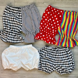 Shorts + Bloomers for adult + children + plus sizes men/ women- dancer Gymnast clown circus harem cosplay festival disco carnival knickers