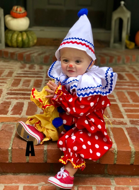 Costume da clown professionale fatto a mano adulto donna uomo ragazza  bambino ragazzo famiglia vintage Halloween Circo tema compleanno primo  compleanno festa terzo -  Italia