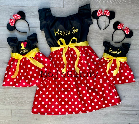 Vestidos de mamá y yo Minnie Mickey niña niño bebé - Etsy México