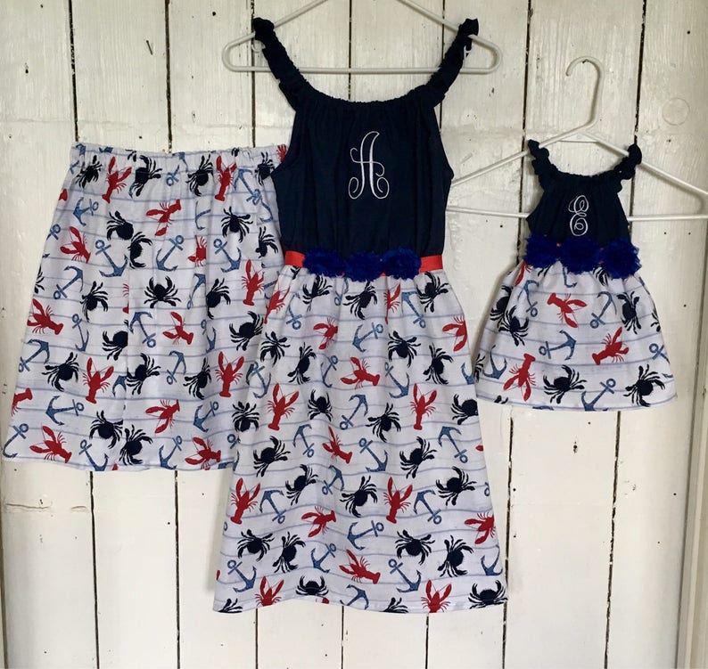 Lobster Crab Crawfish Dress Nautical Beach Anchor Sailing Etsy UK