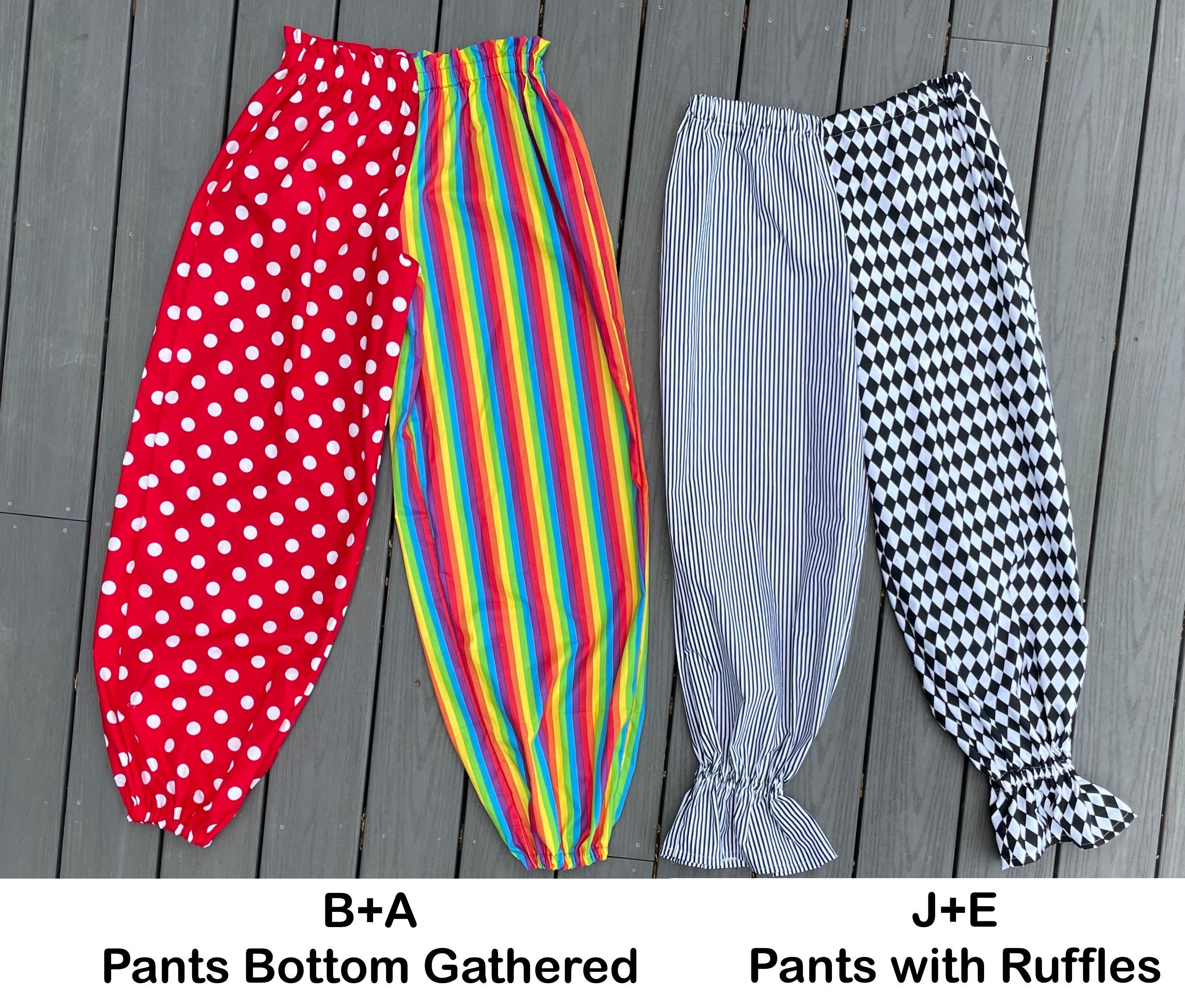Create Your Own Costume Pants French Clown Pierrot for adult children baby black white red- plus size men/ women circus festival carnival