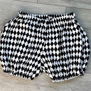 Bloomers, Pantaloons, Shorts - black, white harlequin cotton- adult children plus size men/ women costume cosplay dance knickers shorts pant