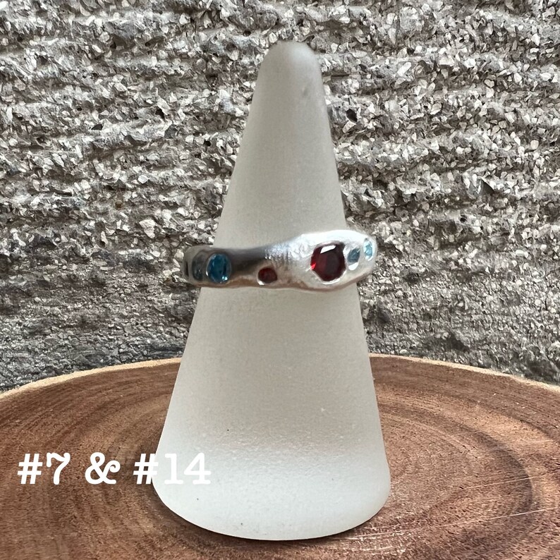 Choose Your Stone Colors/ Custom Pure Silver Ring/ Etsy