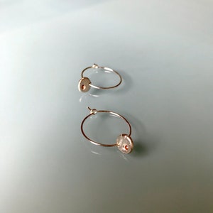 Choose your stone color! Silver hoop earrings, pure silver nugget earrings, Organic shaped silver nugget, Hand made jewelry