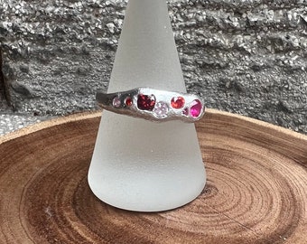 Custom Silver ring/ Organic shaped silver band/ Pure silver ring/ Bespoke CZ silver ring