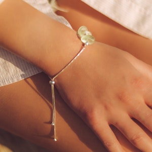Adjustable Sea Glass Bracelet: Sterling Silver Box Chain